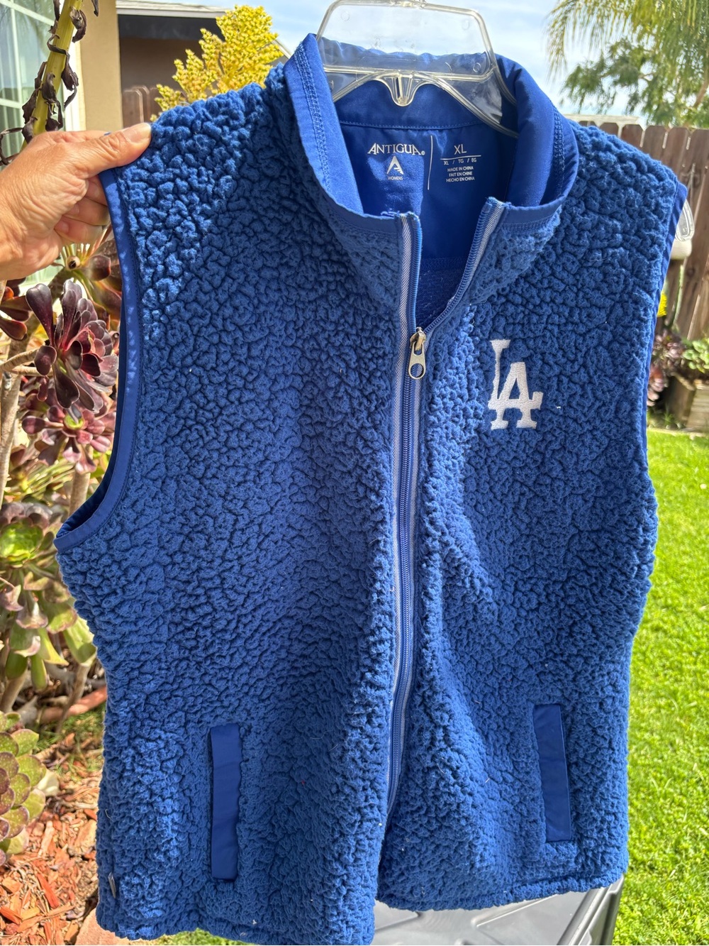 Dodgers LA Royal Blue Women's Sherpa Vest